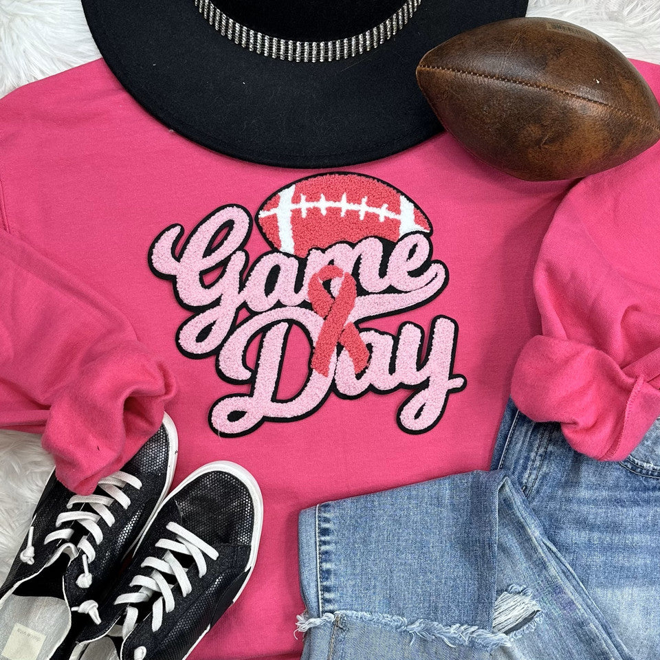 Game Day "Pink October" Sweatshirt (Black Outine)