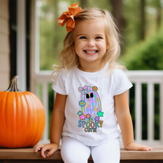 Colorful Spooky Cutie Girls T Shirt- Yourh/Toddler