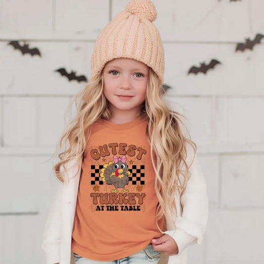 Cute Turkey Tshirt- Youth and Toddler