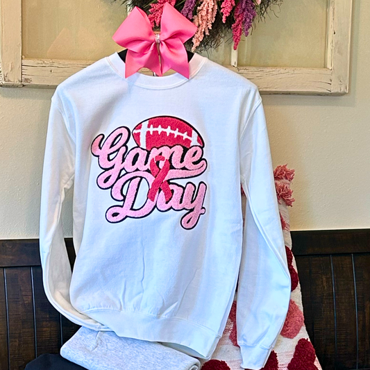 Game Day "Pink October" Sweatshirt (Black Outine)