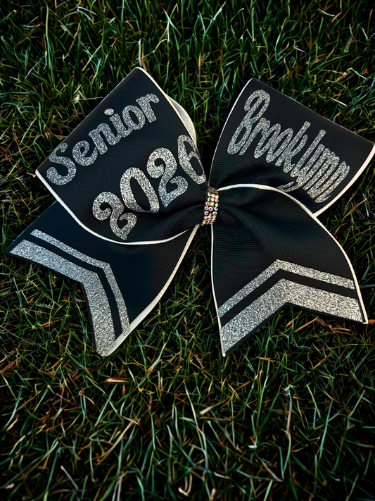 Senior 2026 Hair Bow with name added.