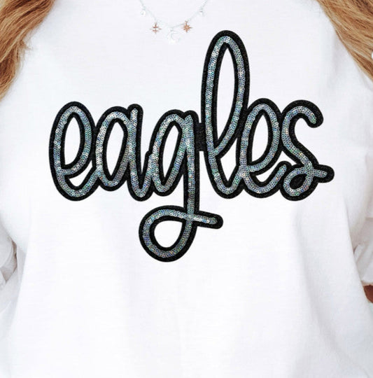 Eagle Silver Sequin Sweatshirt: Adult