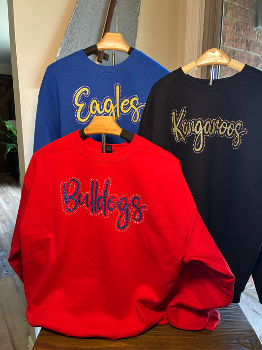 Rhinestone Mascot Sweatshirt- Youth and Toddler Sizes
