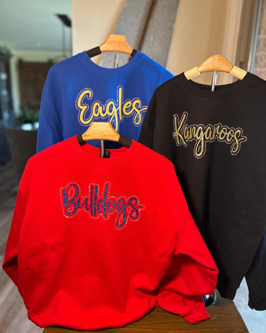 Rhinestone Mascot Sweatshirt- Adult