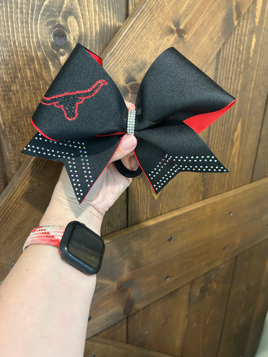 Lockney Longhorn Black Hair Bow