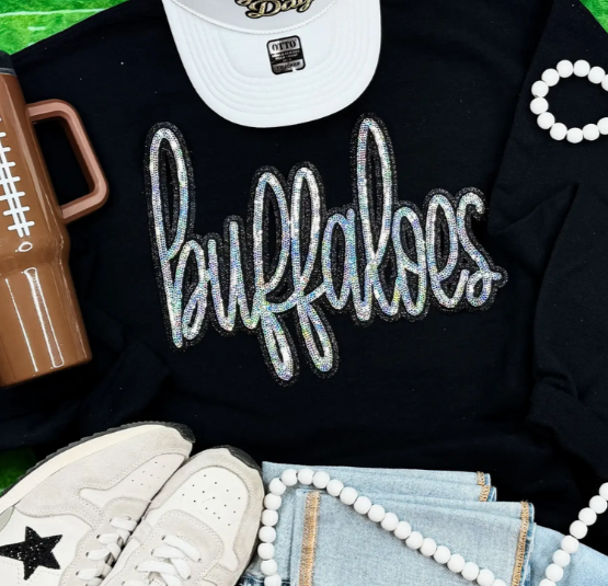 Buffaloes Sequin Sweatshirt: Adult