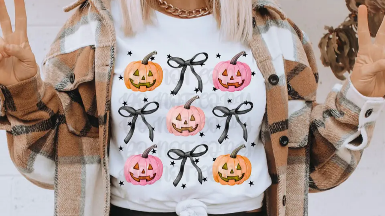 Pumpkins Coquette T shirt-Youth & Toddler