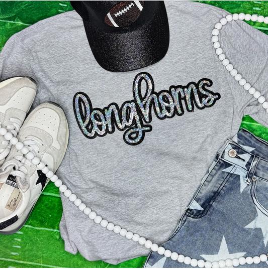 Longhorn Sequin Sweatshirt-Adult