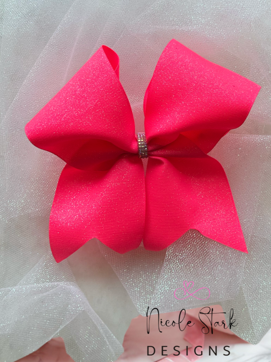 Neon Pink Glitter Bows